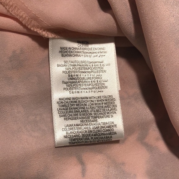 BCBGeneration sheer short dress in pink and blue with balloon like sleeves - Picture 3 of 7